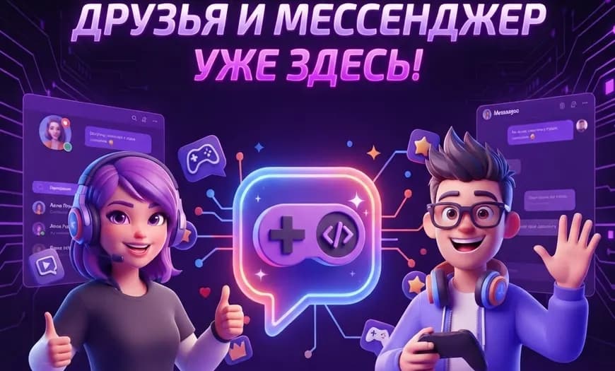 Фото новости Друзья и мессенджер в De&Play: теперь можно общаться прямо на платформе